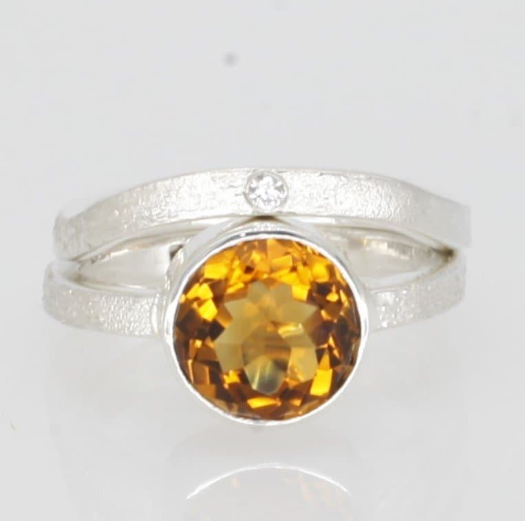 Anillo Ale con citrino XL talla brillante